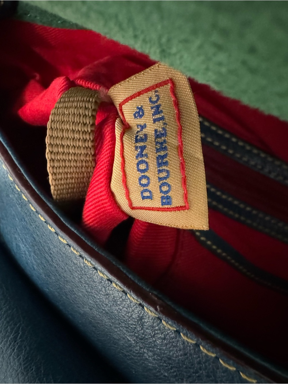 Dooney & Bourke Blue Leather Satchel Messenger Shoulder Bag - Picture 11 of 14